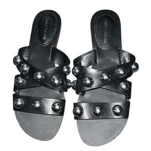 Marc Fischer Studded Slip on Black/Silver Sandals(Size 9M)